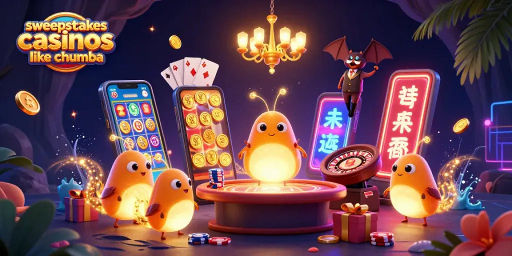 Experience sweepstakes casinos like Chumba featuring vibrant characters and engaging gameplay elements.