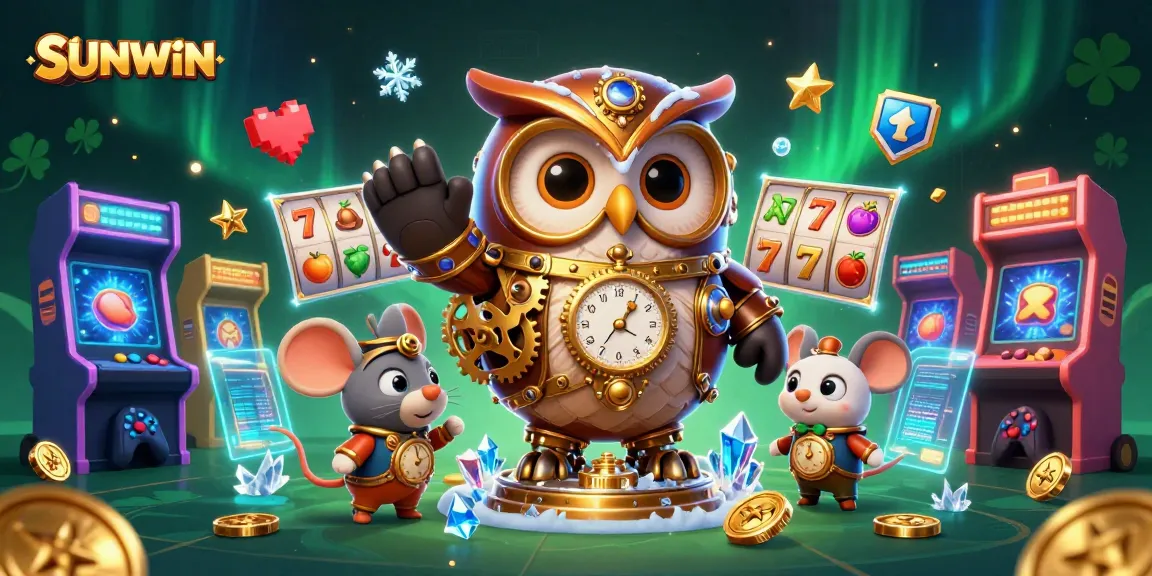 Spin to win at SUNWIN with an enchanting owl in a steampunk casino adventure.