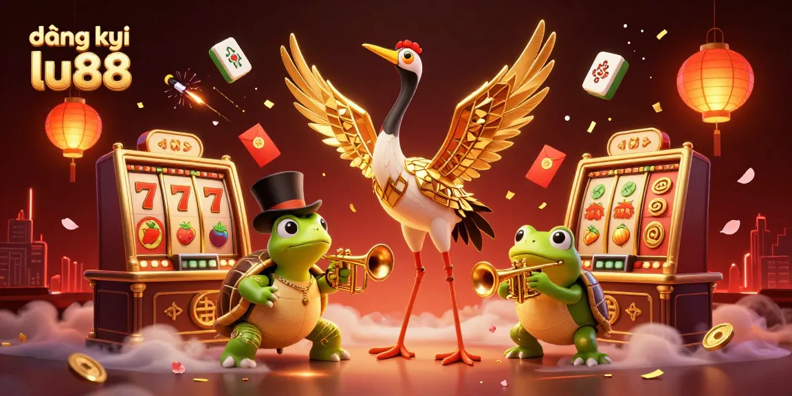 Join the excitement of đăng ký lu88 at a vibrant casino scene with lively characters and casino elements.