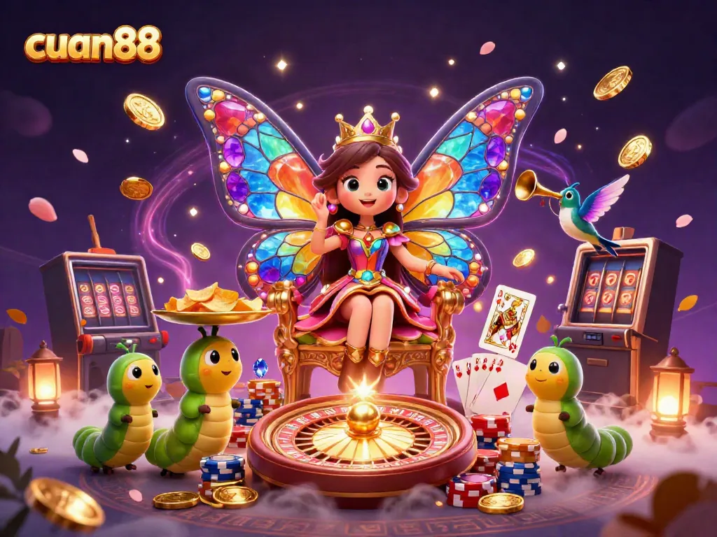 Experience exciting winnings at cuan88 with a vibrant casino scene featuring animated characters and game elements.