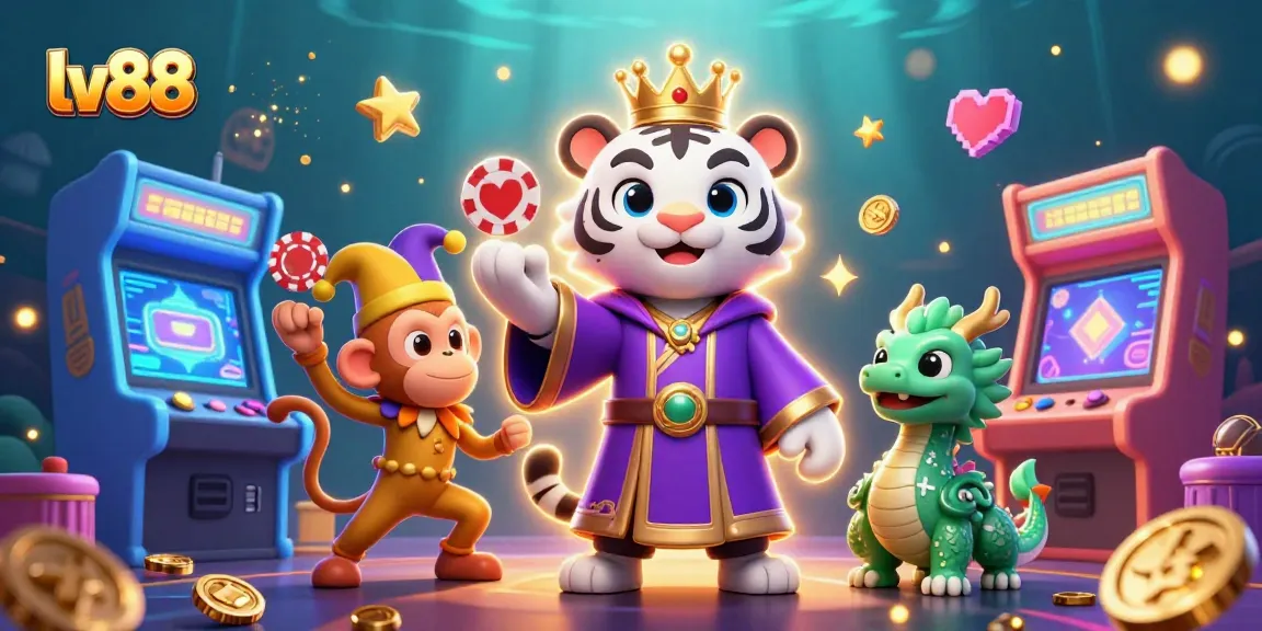 Engage with the vibrant world of gambling at lv88 featuring whimsical characters and casino elements.