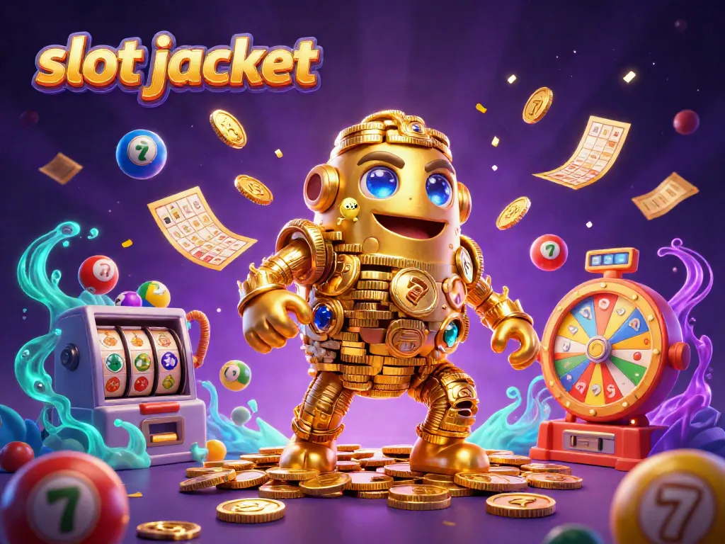 Experience the thrill of slot jackpots with golden golem and vibrant casino elements.