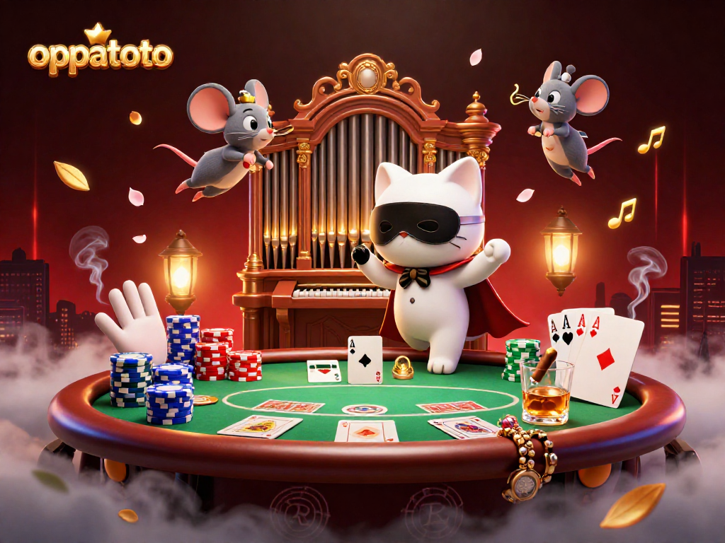 Experience the thrill of oppatoto with an engaging 3D casino scene featuring vibrant elements.