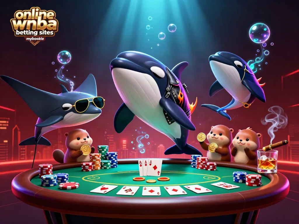 Engage with online wnba betting sites mybookie featuring a dynamic scene of animated characters celebrating big wins.