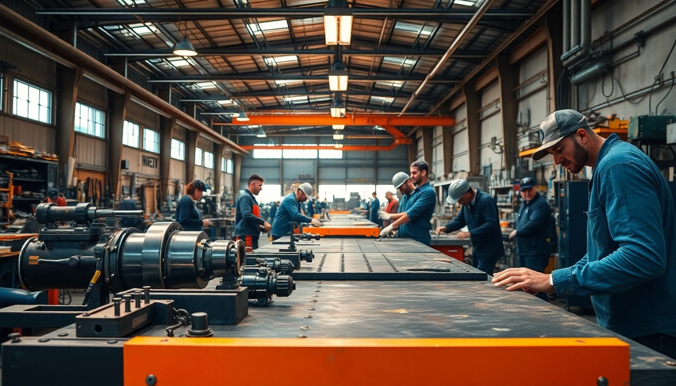 Showcasing industrial fabrication in Edmonton with skilled workers collaborating at a workshop.