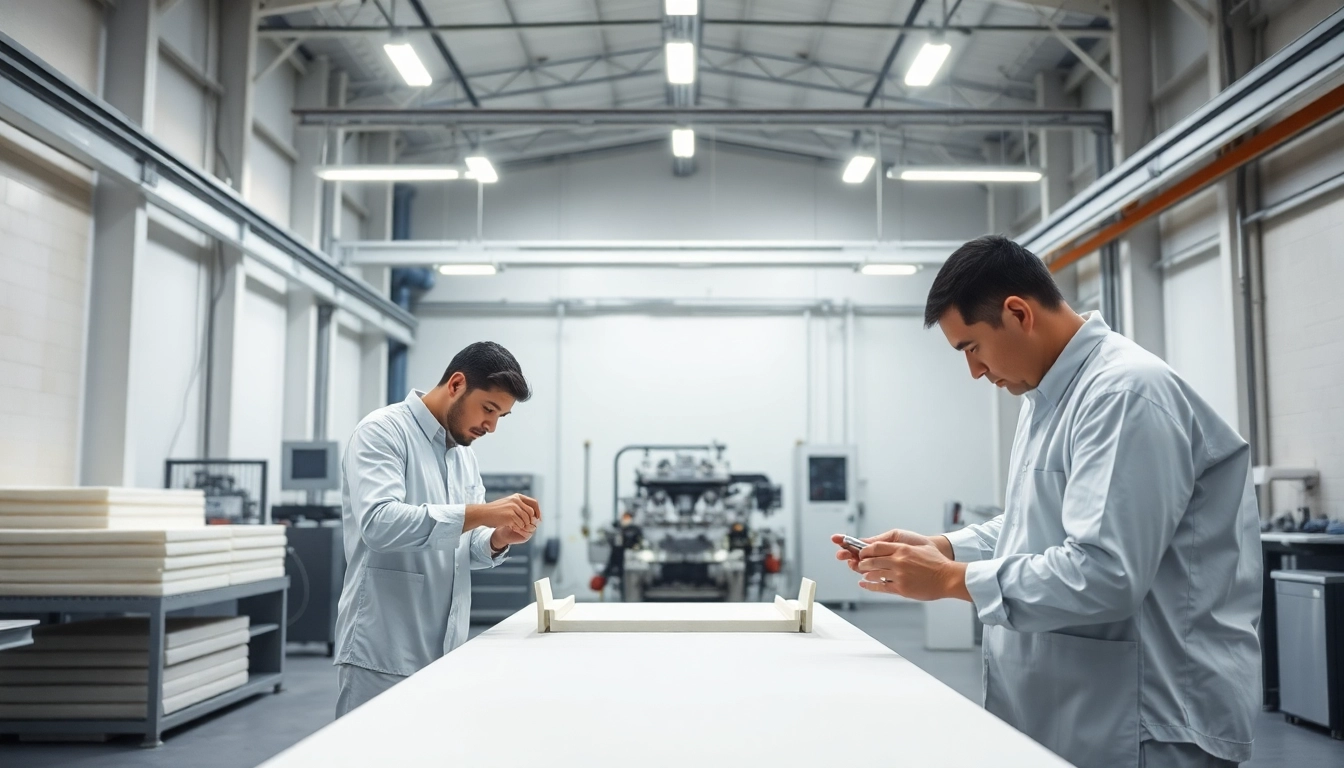 GRP Manufacturer demonstrating skilled craftsmanship in composite fabrication process.