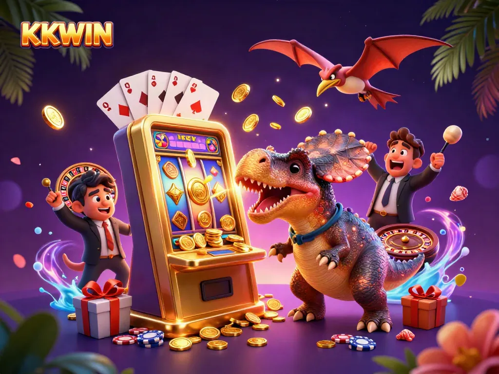 Experience KKWIN’s thrilling jackpot with 3D cartoon characters in dynamic casino action.