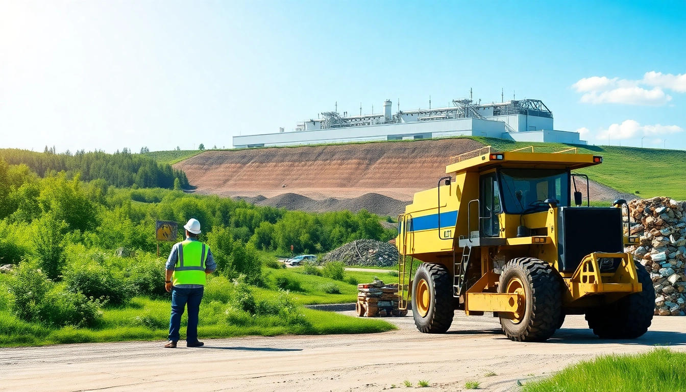 Workers managing operations at cold lake landfill, showcasing efficient waste disposal practices.
