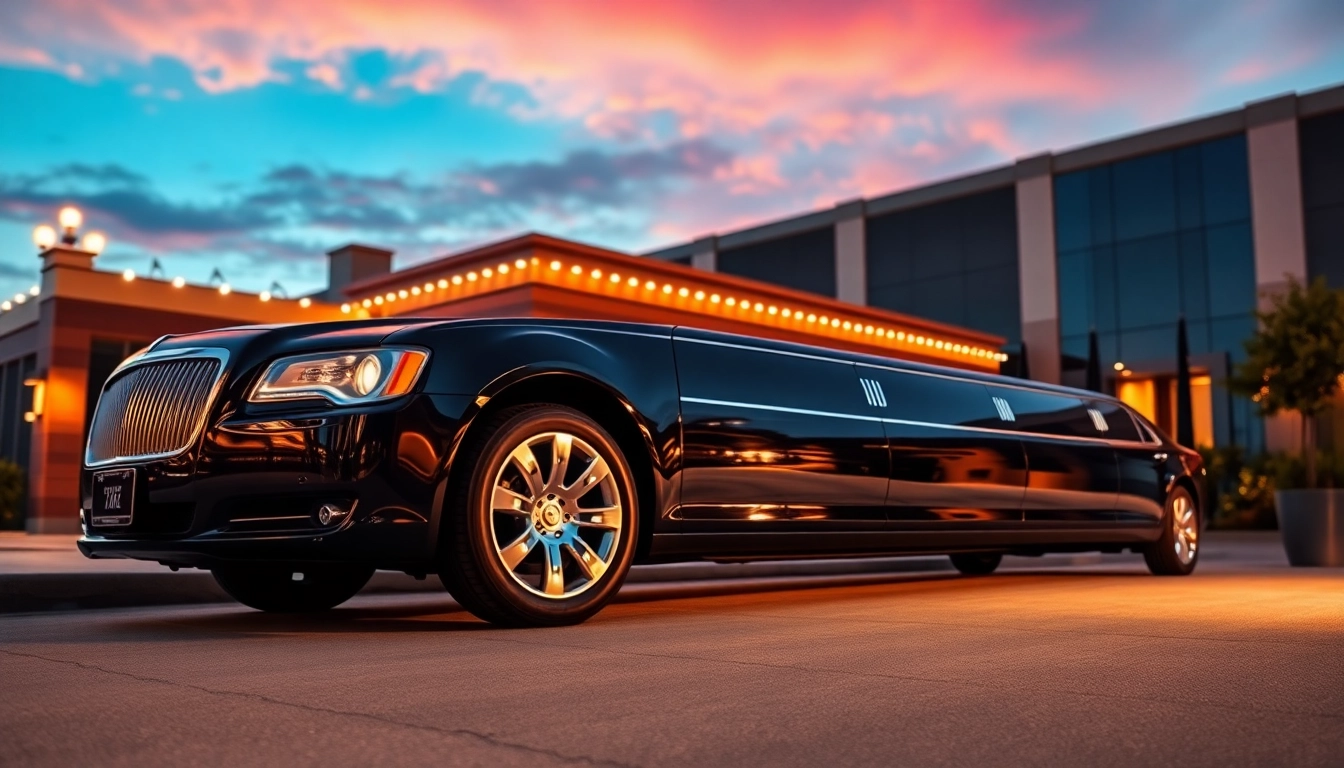 Experience luxury limo service Lincoln RI with exquisite black limousine parked elegantly.