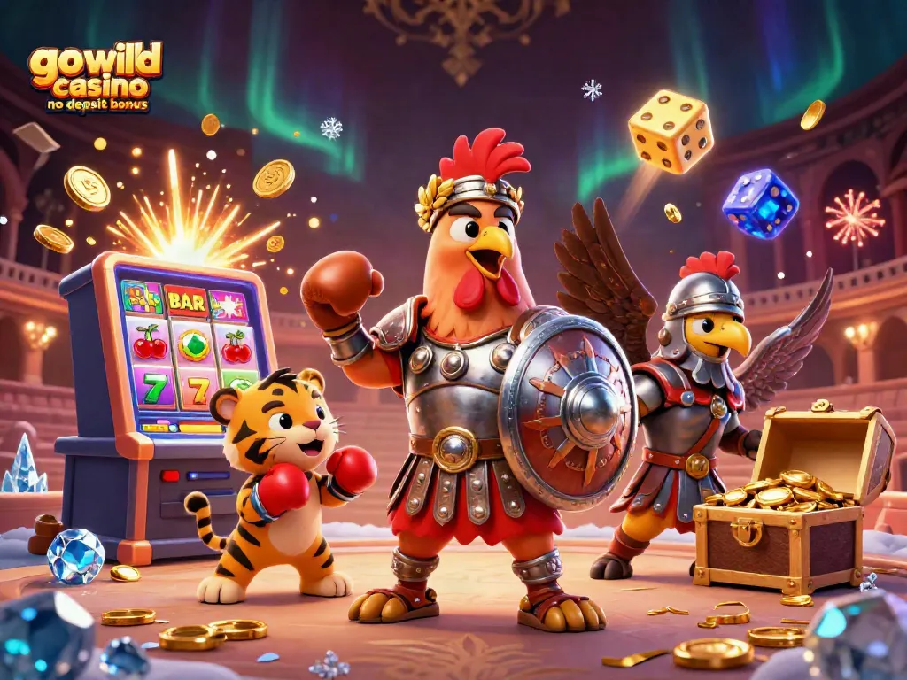Experience the excitement with go wild casino no deposit bonus as characters engage in thrilling casino action.
