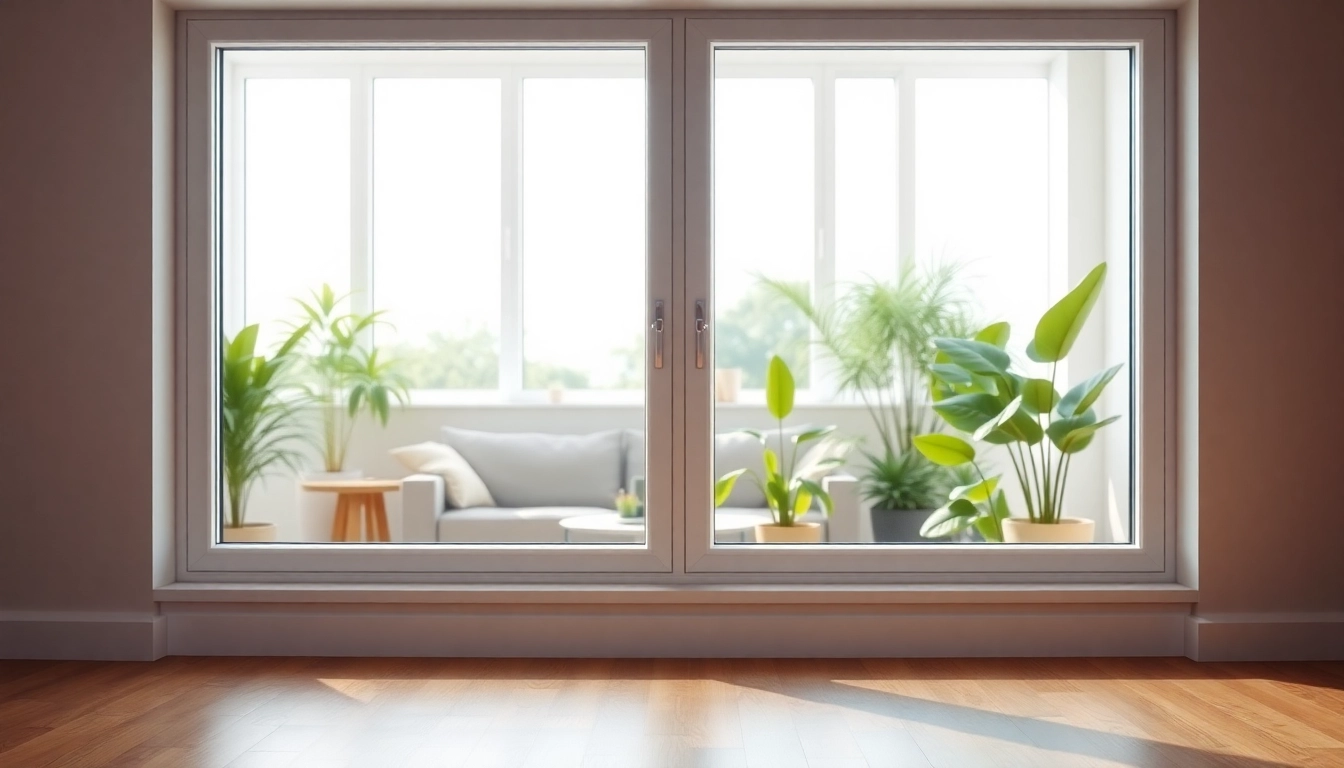 View of double glazed windows showcasing energy efficiency and modern design in a bright living space.