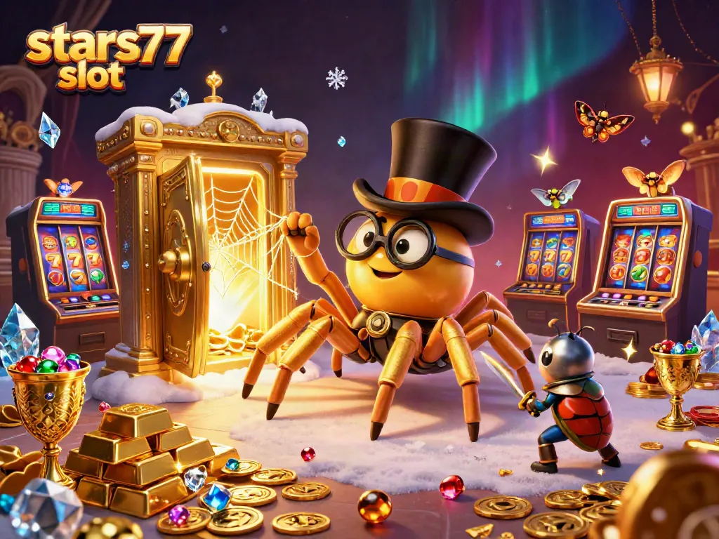 Menangkan bintang 77 slot dengan tampilan menarik dan elemen kasino yang berkilauan.