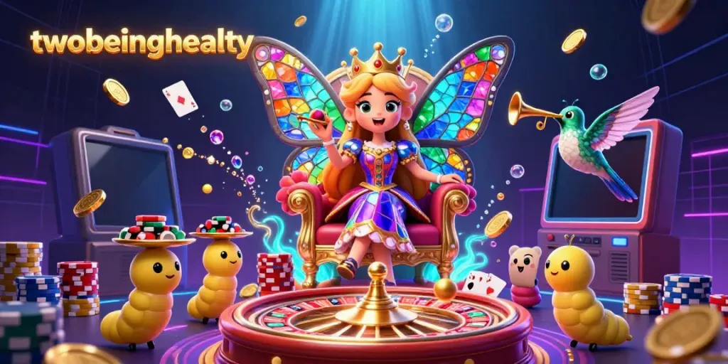 Enjoy vibrant gaming at twobeinghealty with slots and chips in a magical casino world.