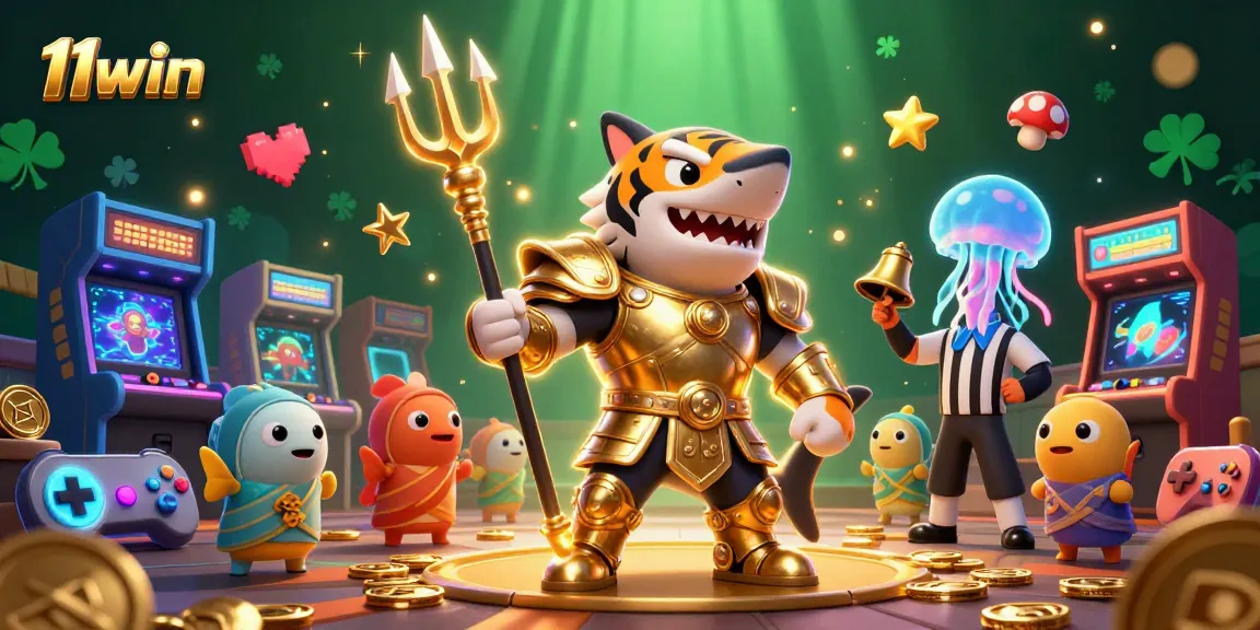 Experience the excitement of 11win with vibrant casino characters and gaming elements in a captivating underwater scene.