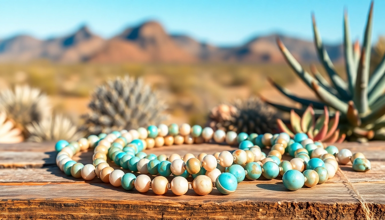 Admiring Navajo Pearls Canada displayed on a rustic table with natural textures.