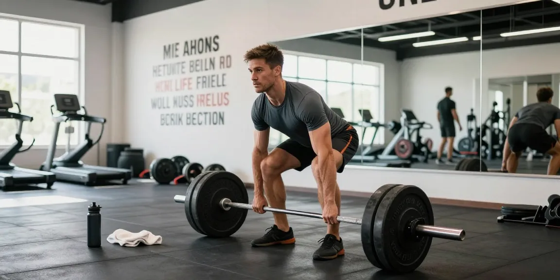 Gym clothes Men worn by an athlete lifting weights in a bright gym, showcasing performance and strength.
