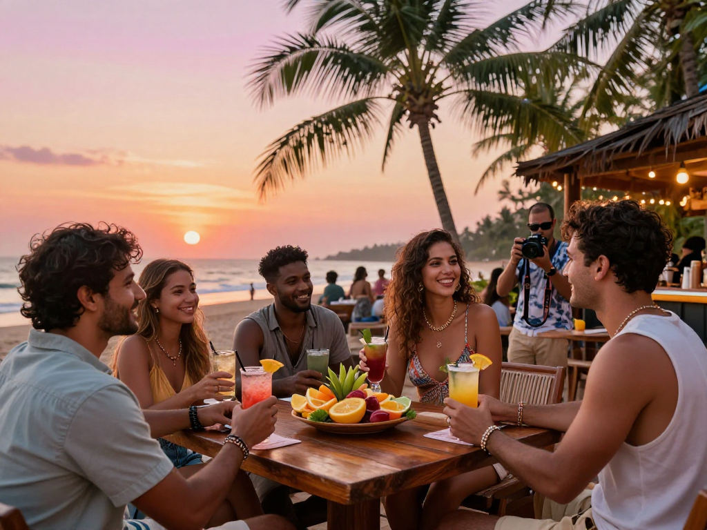 Call girls in Goa offering a vibrant beachside experience at sunset, highlighting the connection and luxury of Goa's escort services.
