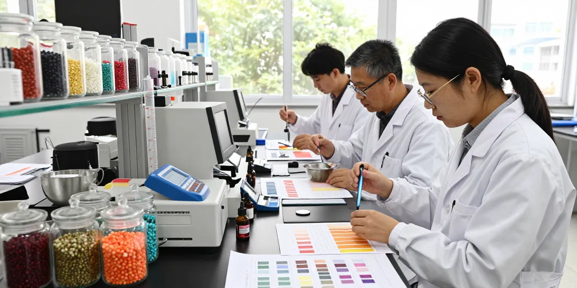 Fragrance Beads Manufacturer team collaborating in a professional lab setting, showcasing innovative scent formulation process.