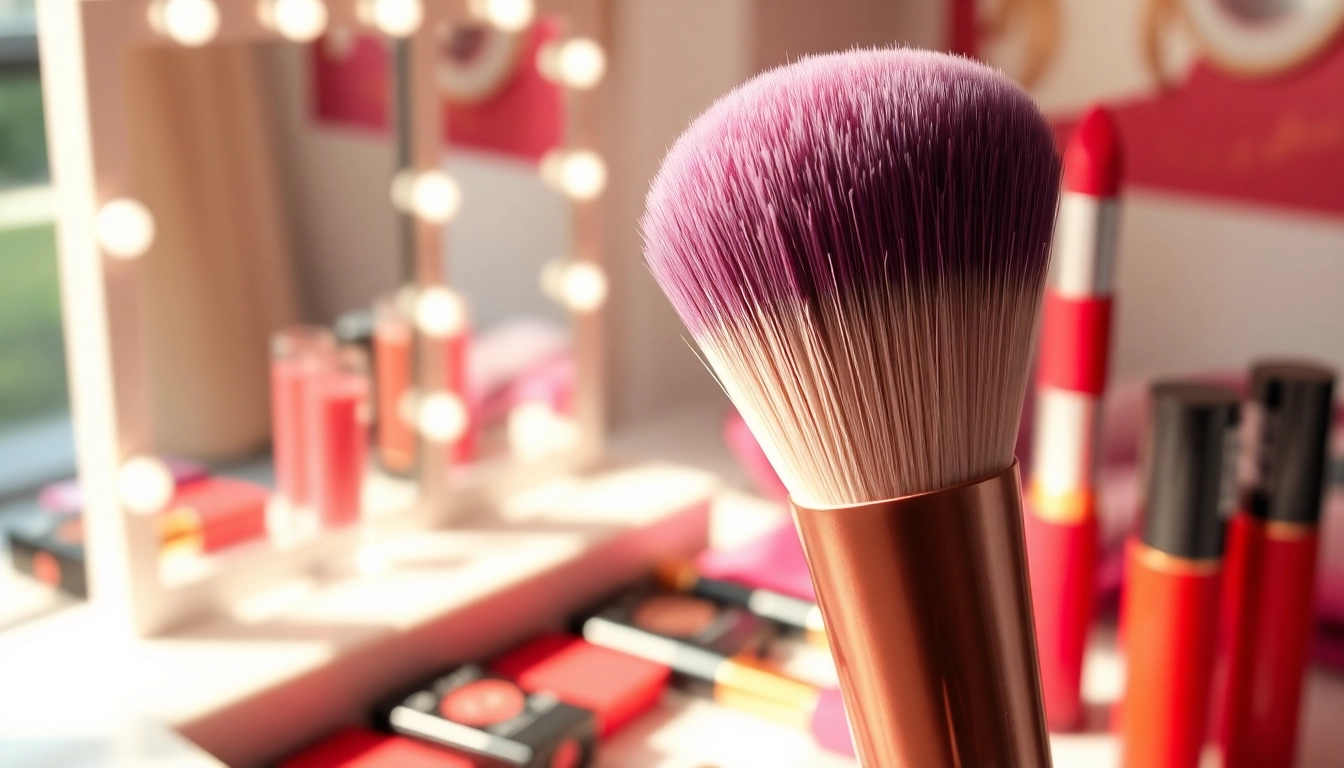 Apply lipstick with precision using a soft lip blending brush for flawless blending.