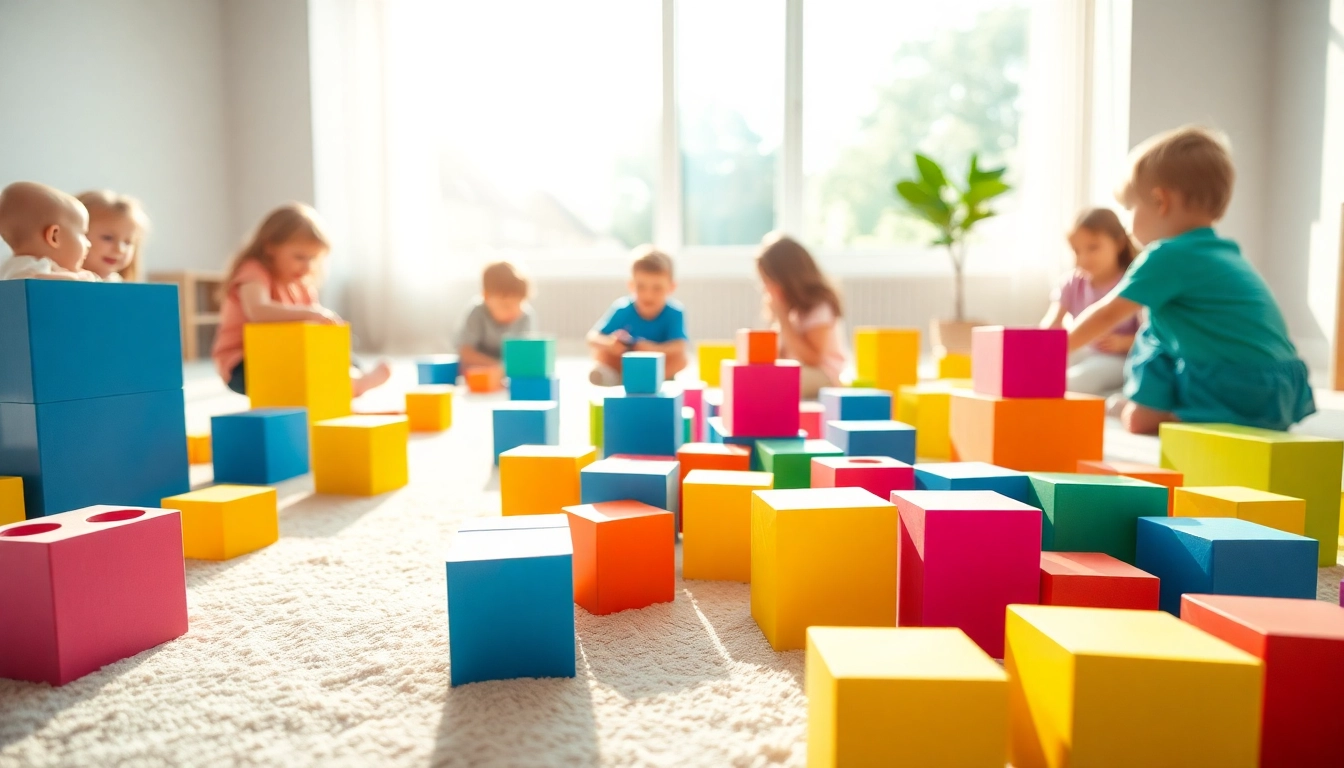 Engaging children with soft building blocks; click here to learn more about safe play.