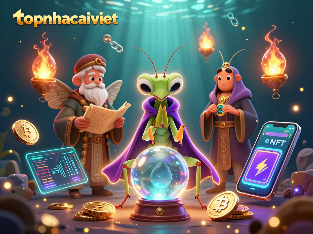 Join the action at topnhacaiviet with mystical characters and vibrant casino elements.