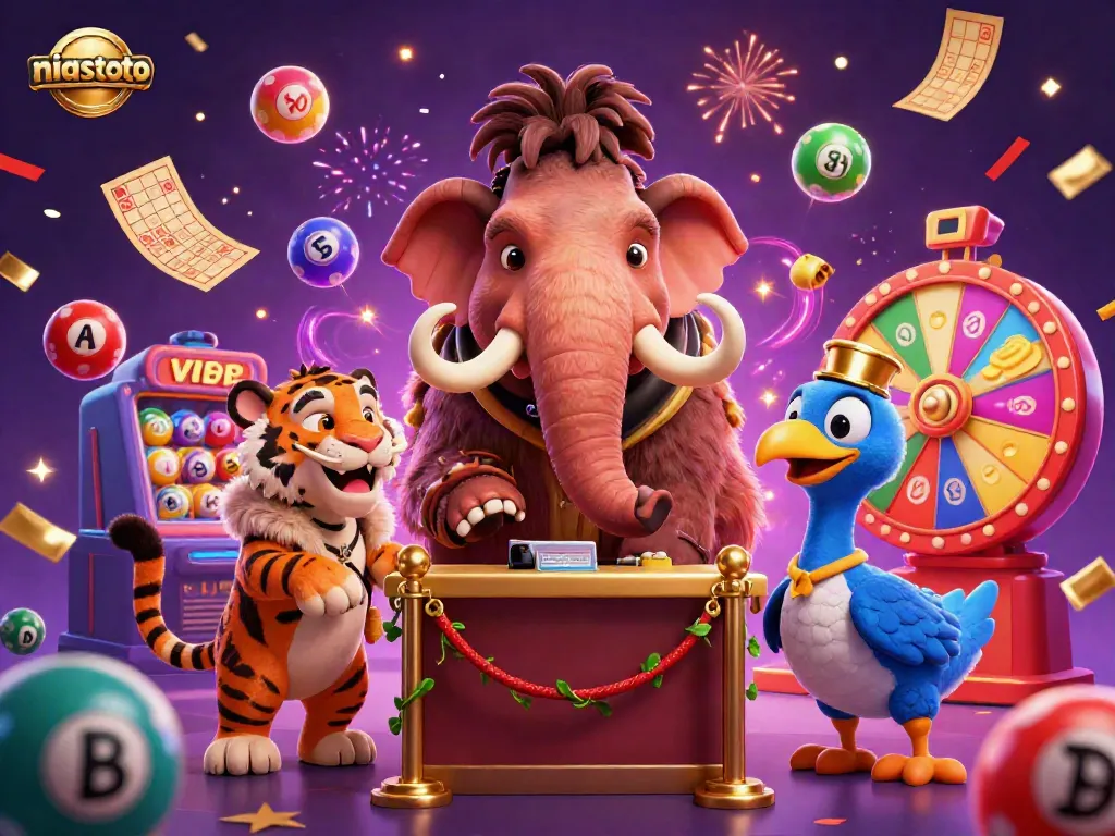 Experience niastoto excitement with colorful gaming elements set around a dynamic casino scene.
