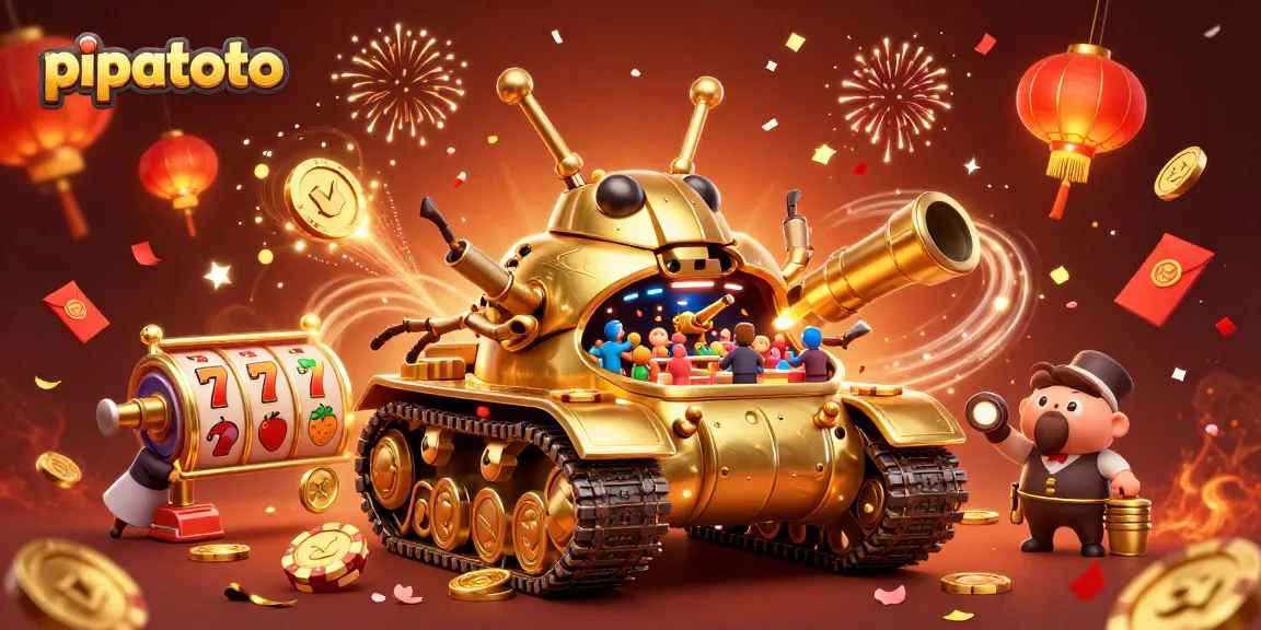 Experience the excitement at pipatoto with a vivid, animated casino scene featuring a golden beetle tank.