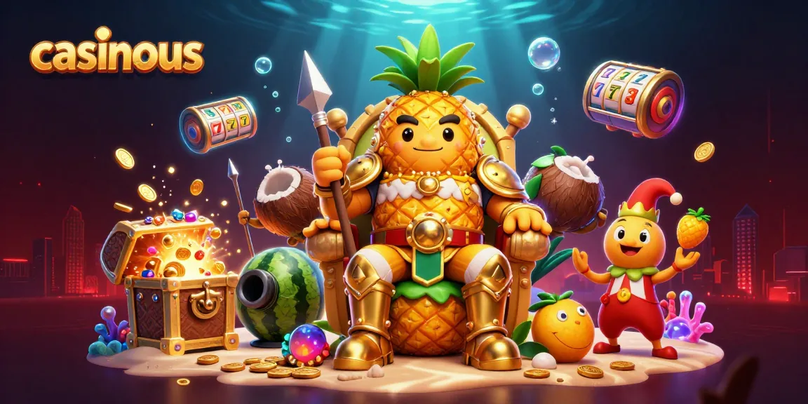 Discover winning strategies at casinous with the golden pineapple king at a vibrant beach casino.
