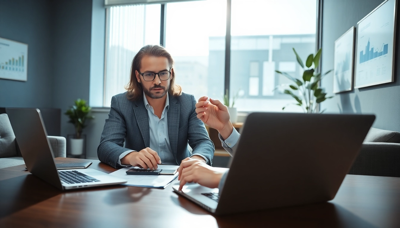 Calculate NY alimony calculator 2026 with a professional advisor in a well-lit office setting.