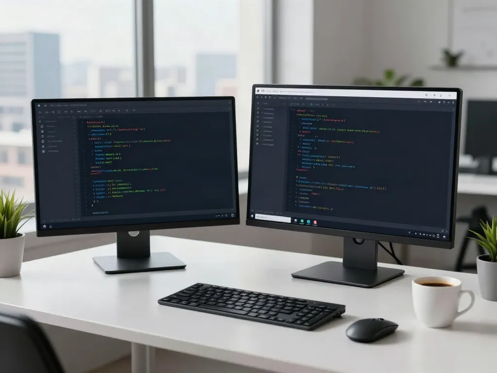 v2rayN官网 software developer in a modern workspace
