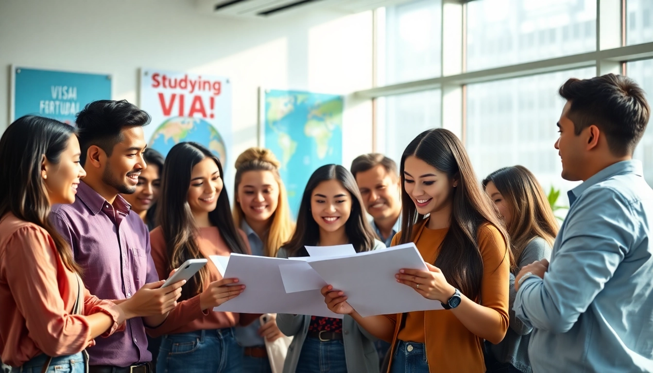 参与澳洲学签模拟的多国学生在协作中分析材料