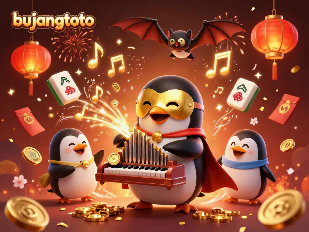 Engage with Bujangtoto's vibrant casino scene filled with joyful energy, explosive fireworks, and golden winnings.