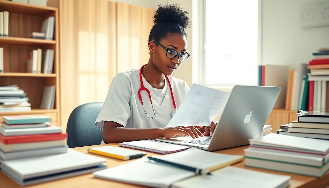 Prepare for the Past Nclex fast with a nurse studying in a bright environment, focused on her goals.