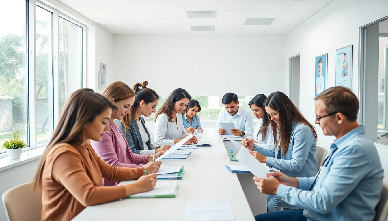 New patients filling out dental patient forms in a welcoming dental office setting.