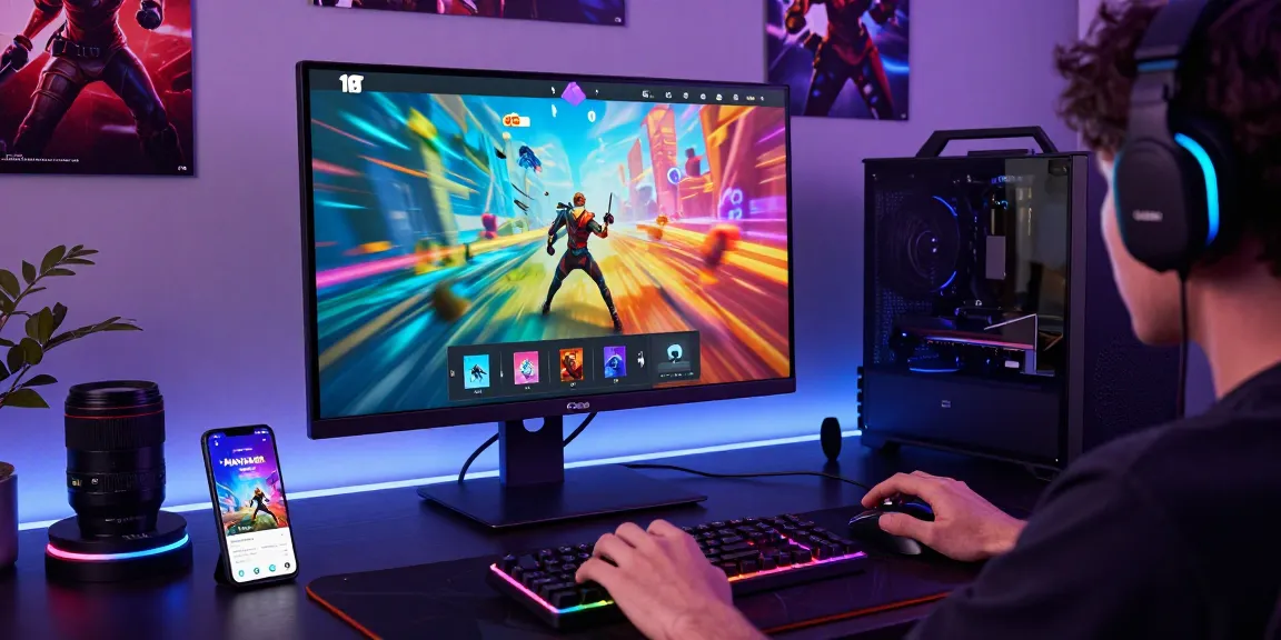 Dynamic MANTRA88 gaming scene with user engaged in immersive online gameplay and high-tech accessories in a cozy gaming room.