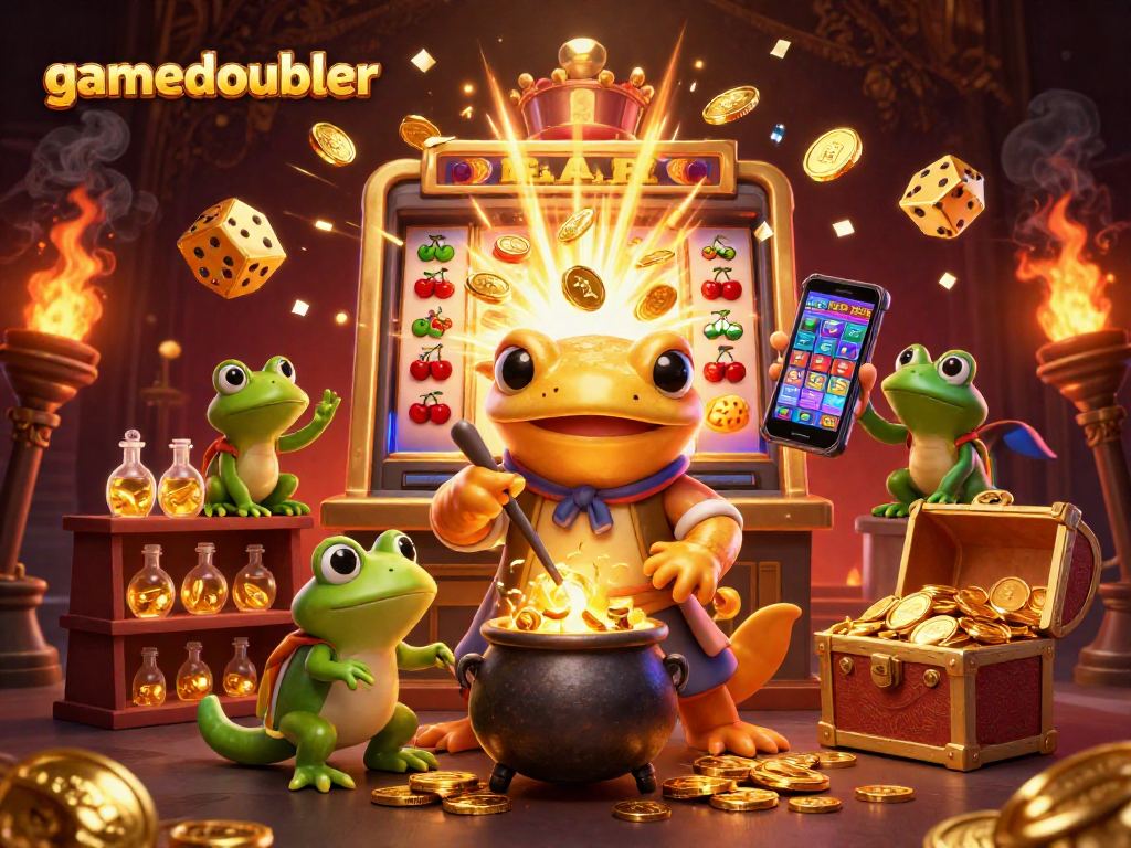 Spin and win at gamedoubler with a captivating 3D casino scene full of exciting game elements.