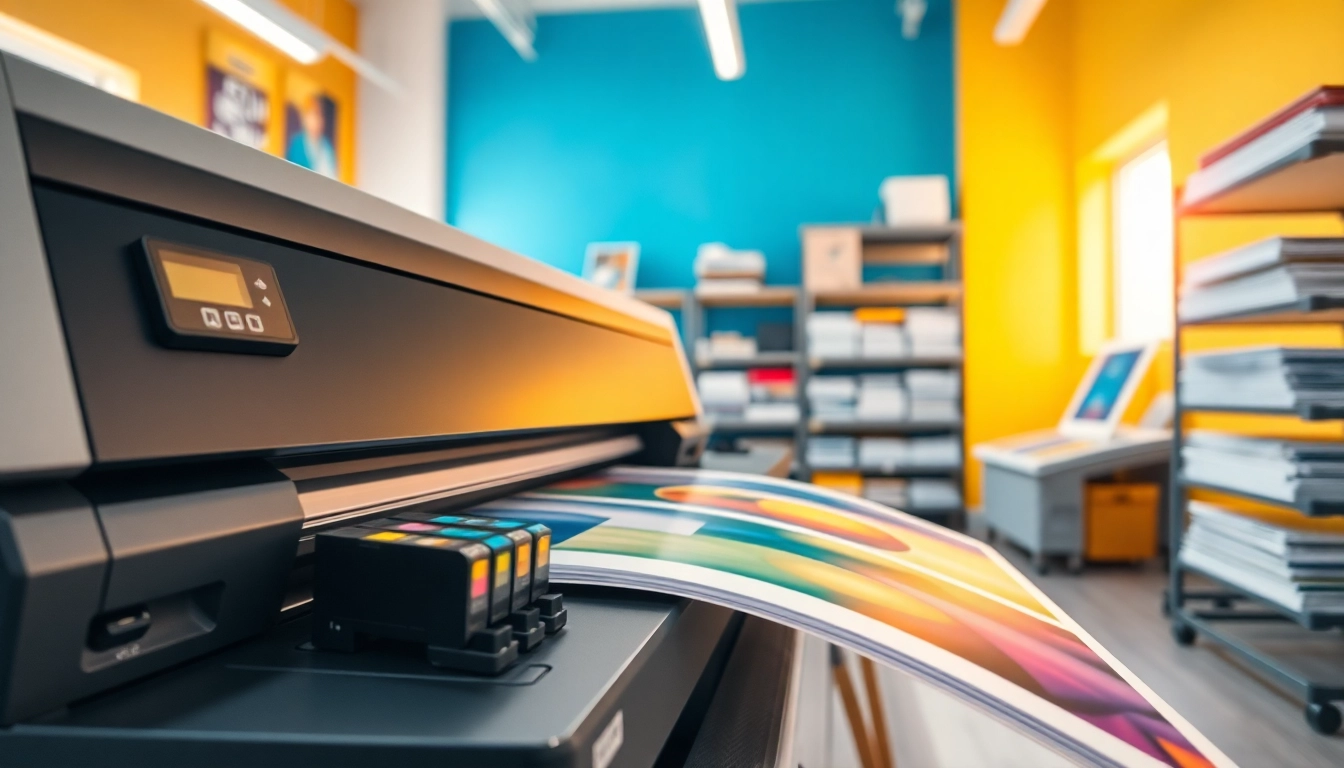 Visit the Edmonton print shop showcasing vibrant colors and professional printing equipment.