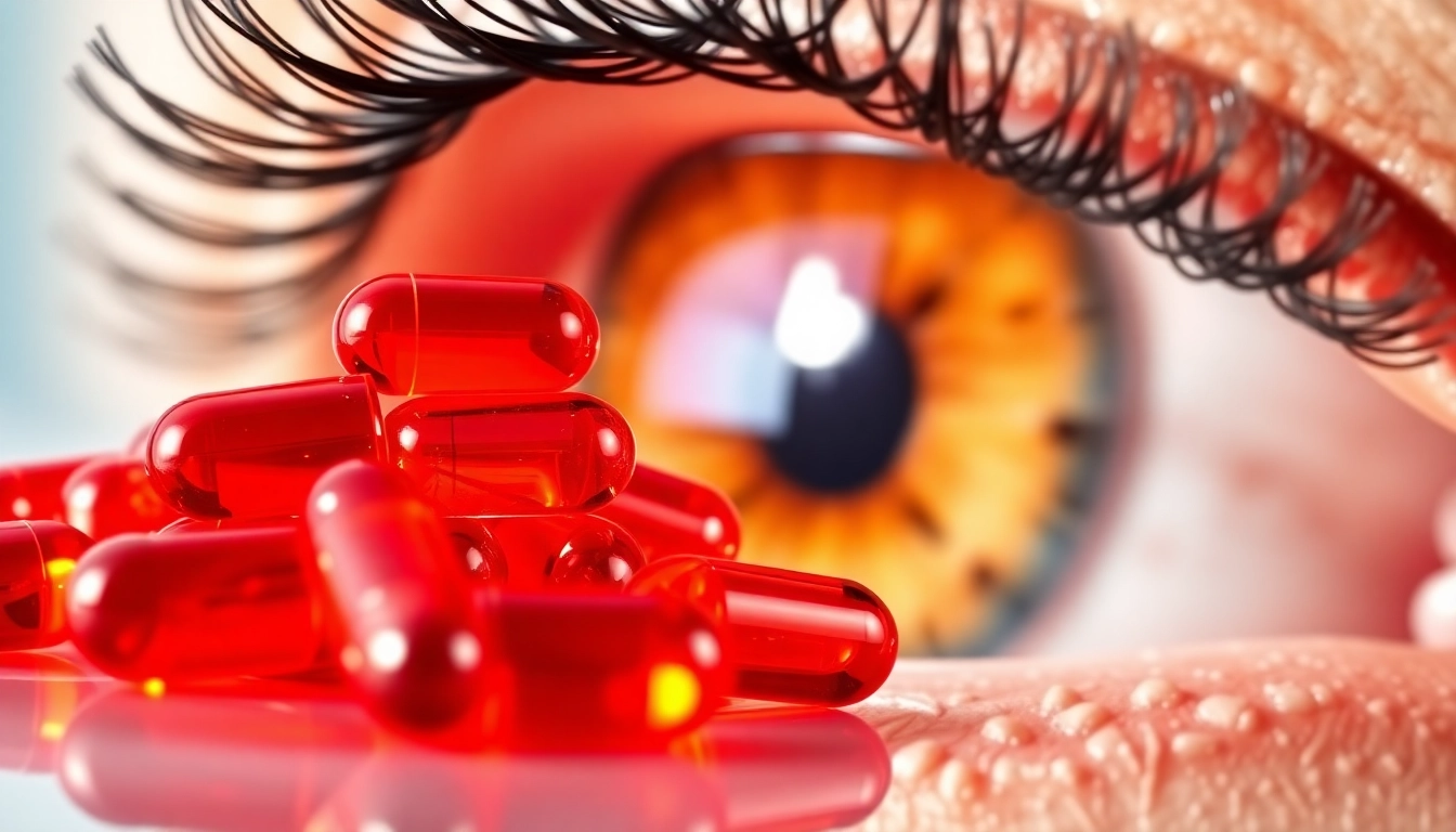 Explore astaxanthin benefits for eyes with vibrant imagery of capsules and eye anatomy.