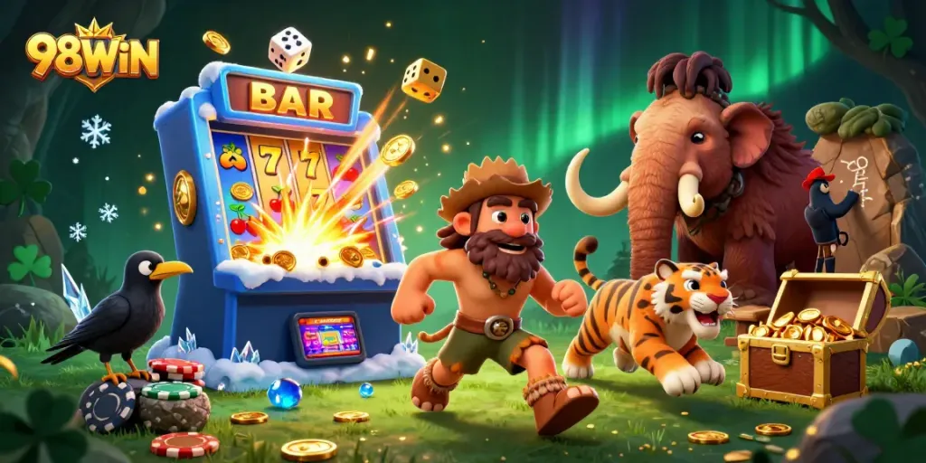 Experience exciting wins at 98WIN with vibrant 3D casino scenes and jackpot action.