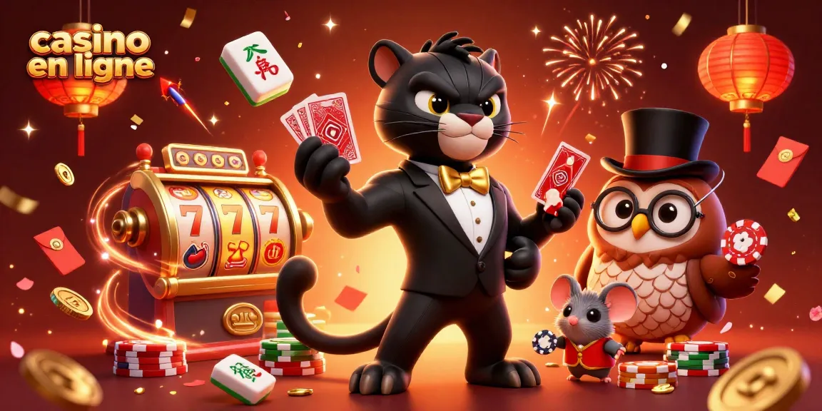 Casino en ligne : un panthère élégante distribuant des cartes aux jeux de casino.