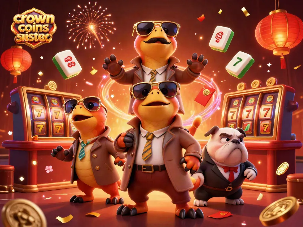 Discover fun at the crown coins sister casino with three raptors hilariously entering a VIP lounge.