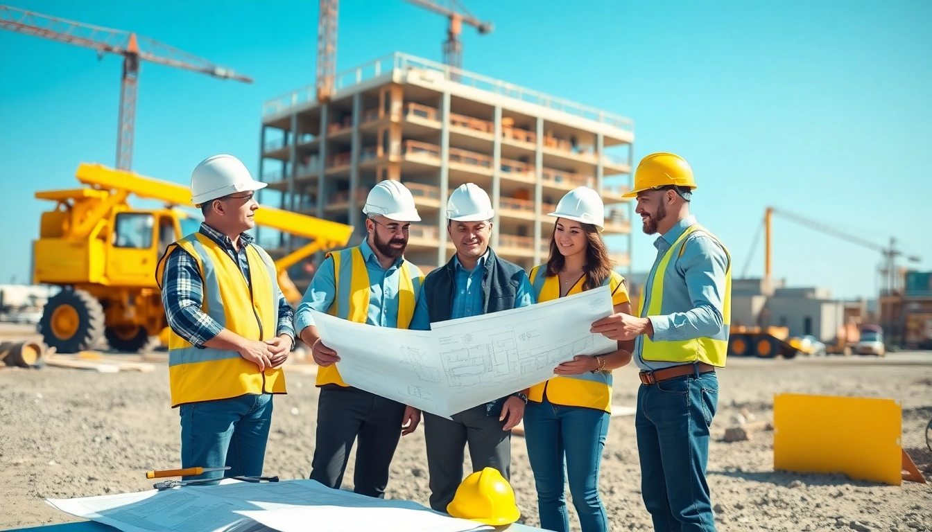 Active New Jersey Commercial General Contractor team collaborating on construction plans.