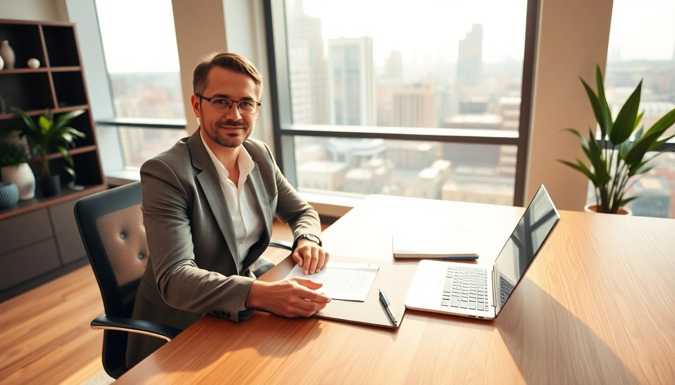 Estate Planning consultation with a professional in a sleek office environment.