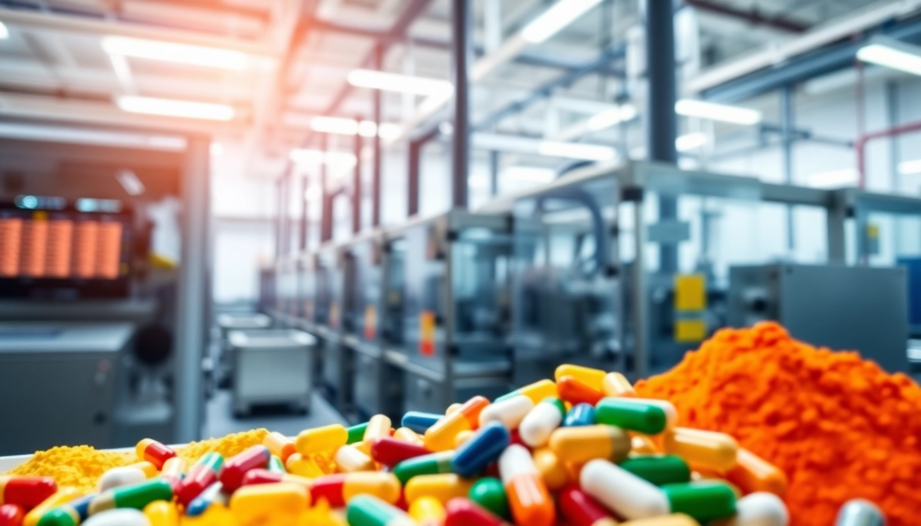 Showcasing a supplement manufacturer at work in a high-tech lab environment.