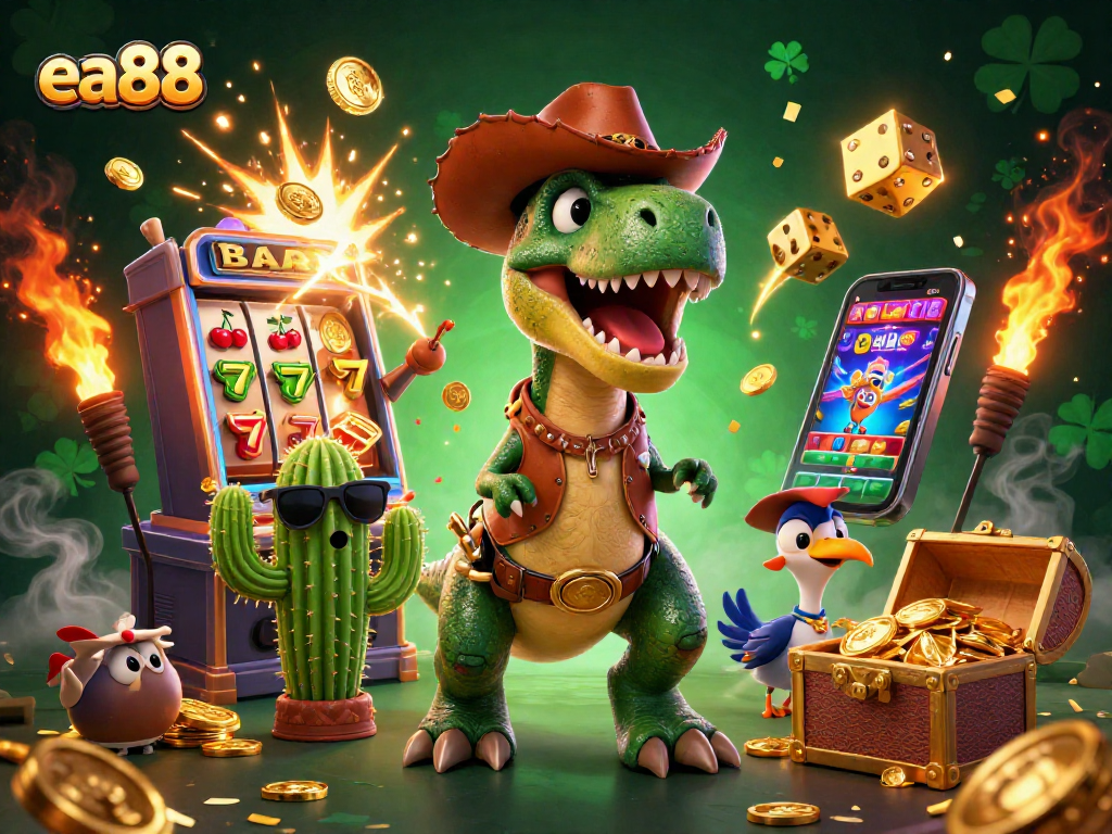 Experience the excitement of ea88 with a vibrant casino-themed scene showcasing lively characters and rich game elements.