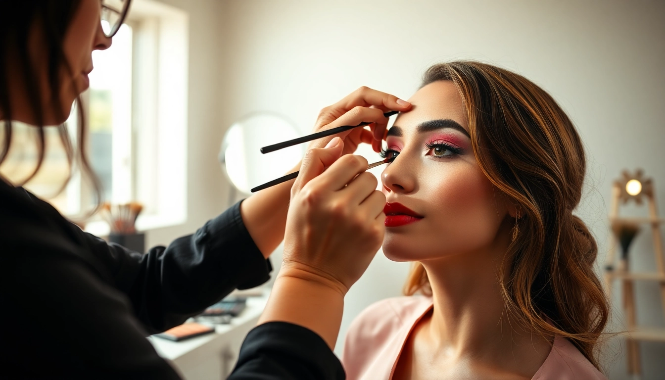 Learn makeup courses with hands-on training in a bright makeup studio environment.