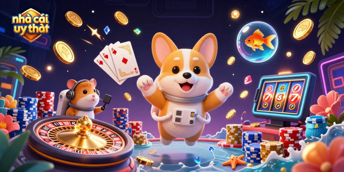 Experience vibrant gaming action at nhà cái uy tín with a whimsical 3D casino scene.