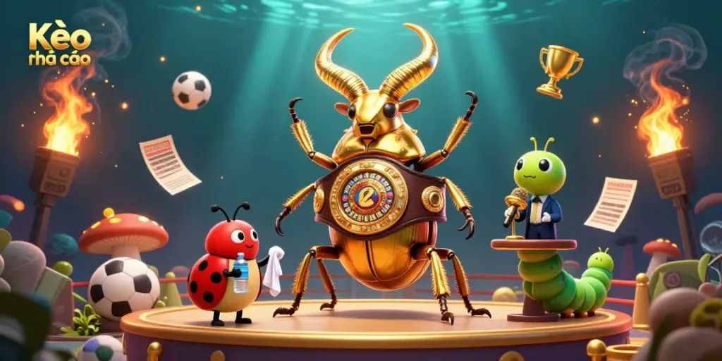 Engage with Kèo nhà cái in a vivid sports betting scene featuring dynamic characters and elements.